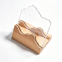 Expédition directe d'usine, vente en gros, trophée en cristal personnalisé avec base en bois, trophée en verre transparent, cadeau personnalisable
