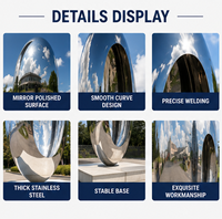 Sculpture d'art métallique moderne en acier inoxydable miroir abstrait BSA pour l'art public des zones commerciales