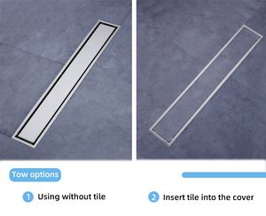 304 Wende abdeckung Fliesen einsatz aus Edelstahl Lineare Dusche Geruchs neutraler Boden ablauf kanal - Product Image 6