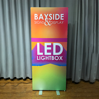Expomax 120mm Triangle Trade Show Outdoor High Quality Aluminium MDF Stretch Fabric SEG Lightbox Portable High Advertising