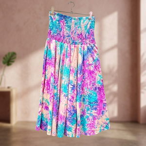 Faldas de seda tie dye al por mayor para mujer, faldas indias boho, falda elástica larga hasta el suelo, ropa de mujer, compras en línea - Product Image 4
