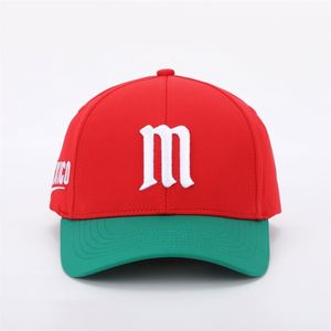 Casquette de baseball structurée à deux tons, logo brodé 3D Mexique, 6 panneaux, haute qualité, sur mesure pour homme, fermeture à pression en plastique, style Dad Hat - Product Image 1