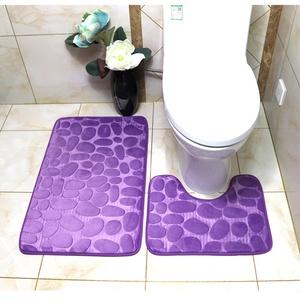 Stone Bath Mat Microfiber Non-Slip Cobblestone Embossed Mat Anti-Slip Bath Basin Bathtub Side <b>Floor</b> Rug Shower Room - Product Image 4