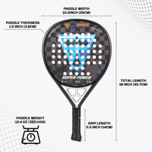 Raqueta de Pádel Profesional de Fibra de Carbono de 38 mm con Acabado Mate/Brillante 3D, Personalizada de Fábrica China, con Cabeza de Diamante, Portátil, de 24k - Product Image 6