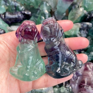 Venta al por Mayor de Artesanías de Cristal Tallado en Forma de Animales, Piedra Natural Curativa, Tallado de Perro <span class=keywords><strong>Labrador</strong></span> de Fluorita para Decoración - Product Image 3