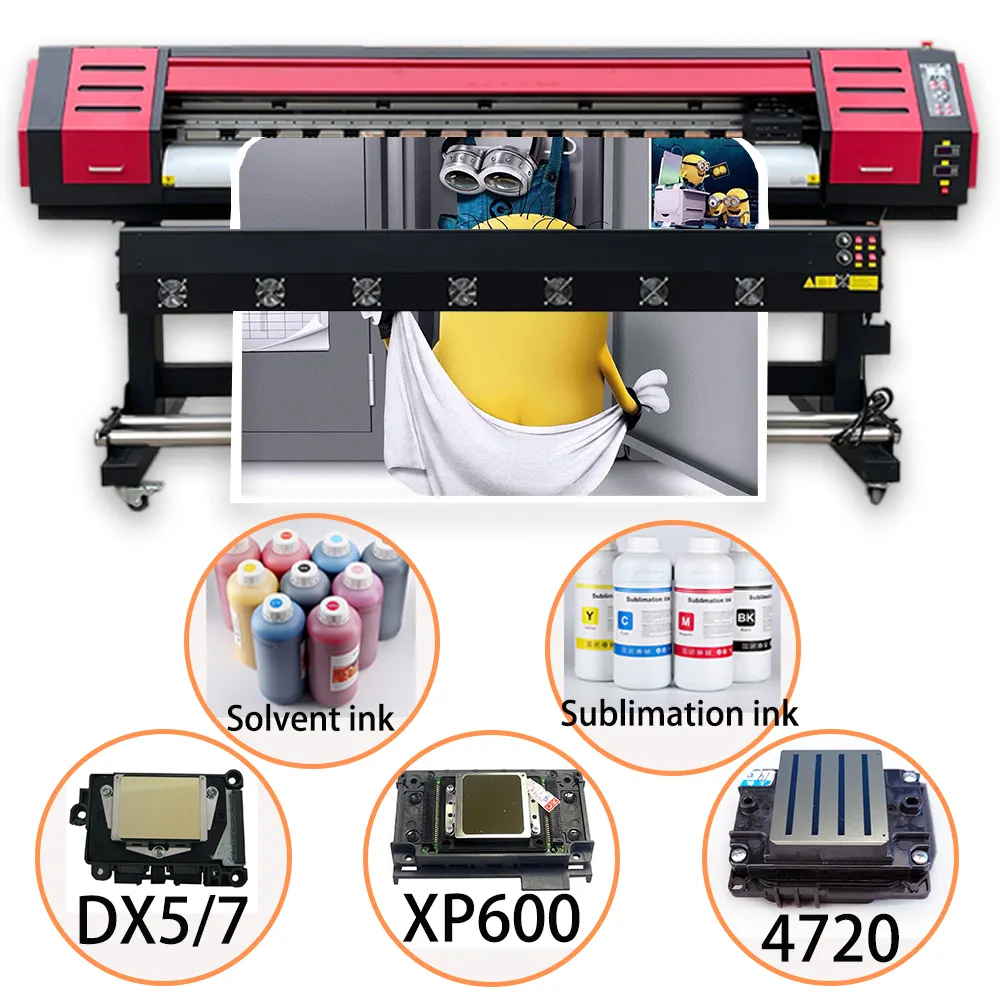 أفضل حار بيع 1.8 m شكل كبير مزدوجة DX5 DX8 رؤوس الطباعة السرعة ايكو المذيبات طابعة حبر للبيع