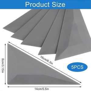 Racloir triangulaire à bord arrondi, racloir pointu, gris, pour films de protection solaire et autocollants invisibles pour vitres de voiture - Product Image 2