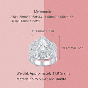 Anillo de promesa de moissanita de corte de pera de doble capa, anillo de joyería para mujer con certificado GRA, anillo de uso diario de compromiso de boda - Product Image 6