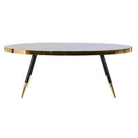 Table basse en acier et verre 110x50x41,5 cm avec finition effet marbre