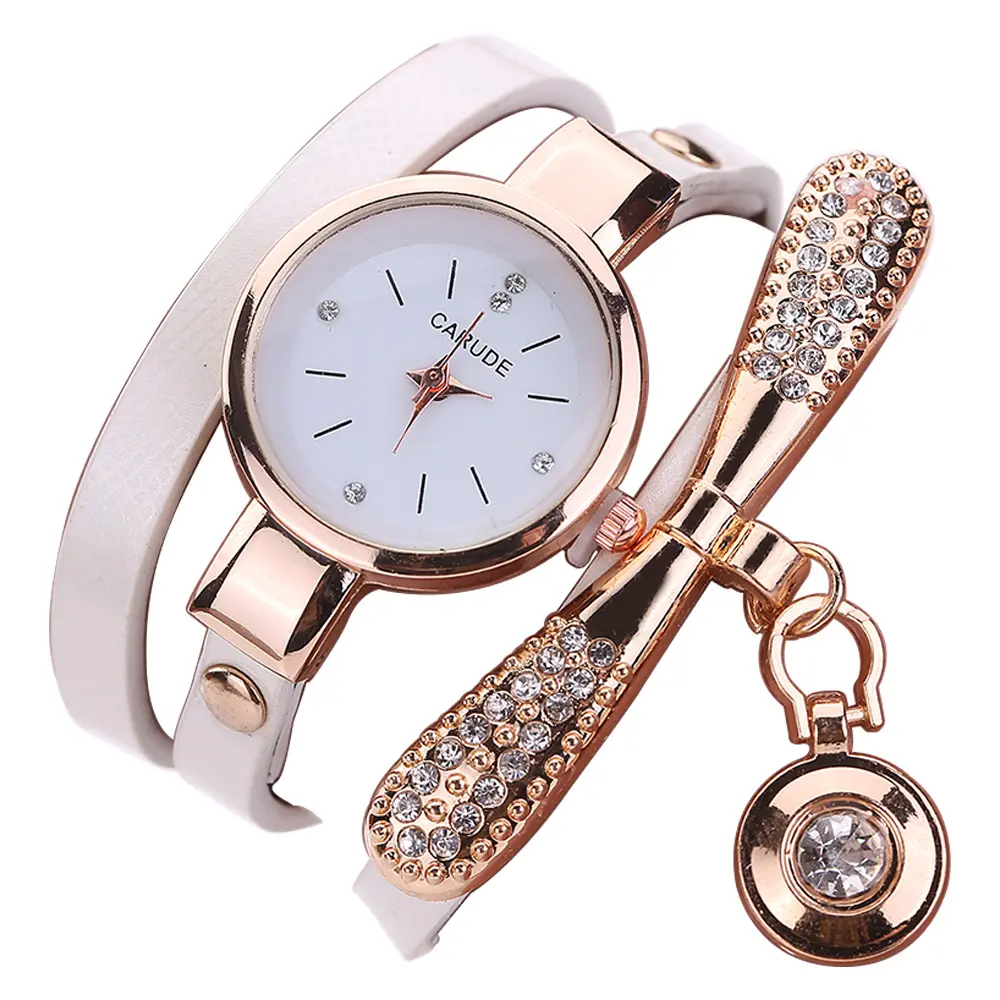 高級クリスタルファッションクォーツ腕時計時計レディースヴィンテージブレスレット時計