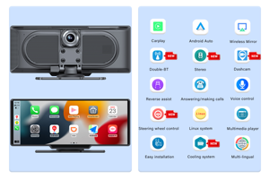 Maustor New Dual BT Stereo 10.26 inch màn hình cảm ứng không dây Apple Carplay Android Auto Dashcam âm thanh GPS Carplay - Product Image 3