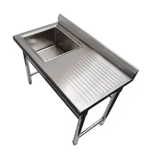 工厂价格制造商供应商厨房多功能桌商用水槽不锈钢商用不锈钢水槽桌