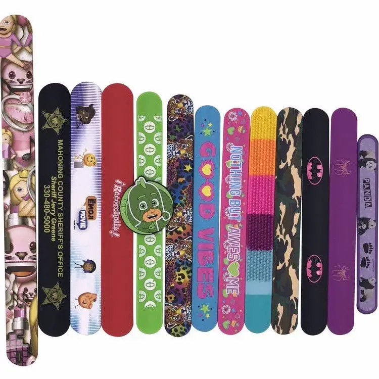 Logo personalizzato regali per bambini braccialetto di compleanno righello Clap bracciale cerchio cinturino da polso con cinturino in Silicone