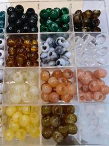 Perles acryliques à gros trous pour bijoux faits main, accessoires de tresses, perles en vrac pour stylos, tresses de cheveux, attaches de tissu, lacets de chaussures - Product Image 5