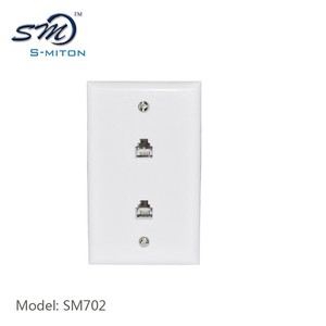 Plaque frontale murale à deux groupes blanche Offre Spéciale avec deux prises <span class=keywords><strong>RJ45</strong></span> <span class=keywords><strong>ou</strong></span> <span class=keywords><strong>Rj11</strong></span> - Product Image 4