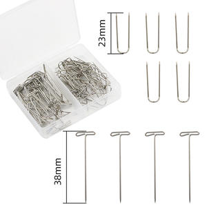 Uニードル23mmとTニードル38mmダブルボックスセット100個ウィッグヘアエクステンションソーイングピン23mm + 38mmソーイングニードル - Product Image 2