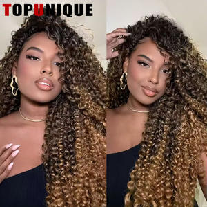 Extensiones de Cabello Humano de Ganchillo Pre-Separadas, Extensiones de Cabello Humano con Efecto Pluma, Rizado Profundo, Color Ombre 1B/4/30, Proveedor de Cabello - Product Image 4