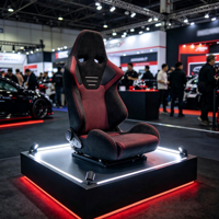 Siège de jeu simulateur de course S-R6 classique rouge enveloppé, avec support robuste