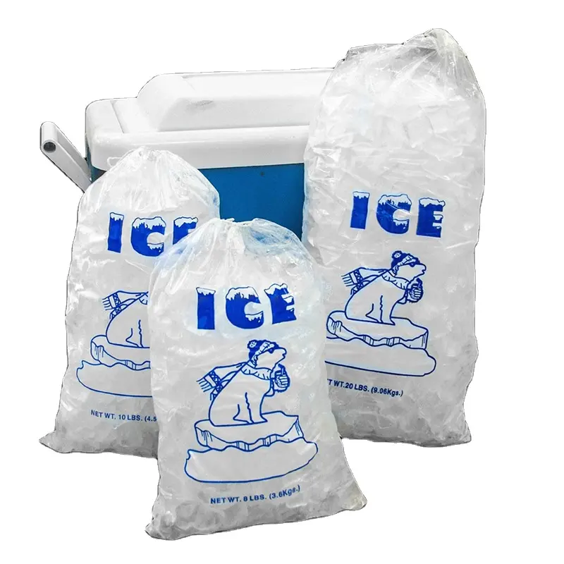 Diskon Besar Tas Es Serut Plastik Tas Es Mudah Terurai Transparan dengan Logo Kustom