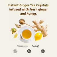 Thé au gingembre et au miel Lipatea - Saveur miel, lot de 2, extrait de gingembre et édulcorant naturel, thé sans caféine, 20 sachets par boîte