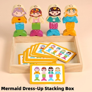 Caja <span class=keywords><strong>de</strong></span> Juguetes Apilable <span class=keywords><strong>de</strong></span> Madera con Accesorios <span class=keywords><strong>de</strong></span> 4 Estilos para Vestir y Expresar Meme, con Tarjetas <span class=keywords><strong>de</strong></span> Desafío <span class=keywords><strong>de</strong></span> Doble Cara, Juguetes para Niños - Product Image 5