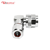 Connecteur mâle N à angle droit pour câble LMR300 5D-FB 50 Ohm plaqué or, terminaison RF à sertir