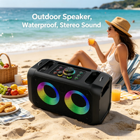 GENCE Mini Portable pour 5.0 10W Son Stéréo Éclairage LED RGB Carte TF/AUX/USB/Radio FM Batterie 2400mAh TWS Karaoké Plastique
