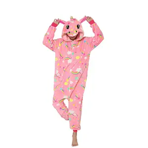 ชุดนอนผ้าสักหลาดลายการ์ตูนยูนิคอร์น,ชุดนอนวันซี่รูปสัตว์ชุดคอสเพลย์ชุดนอนสัตว์สำหรับงานปาร์ตี้