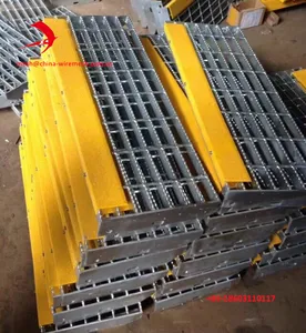 30*5mm 30x100cm walkway yellow equivalent nosing hot galvanized steel grating/ metal floor grill/steel grate grid