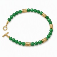 Collier Rétro Médiéval en Alliage Plaqué Or avec Perles en Pierre Naturelle Fait Main, Chaîne à Maillons, Poids 80G, Vert Rouge