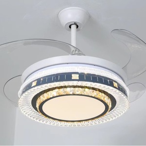 New Scandinavian ánh sáng sang trọng DC động cơ nhựa 6-tốc độ vô hình LED quạt Trần Hiện Đại phòng ngủ giản dị Đèn quạt Dimmable - Product Image 5