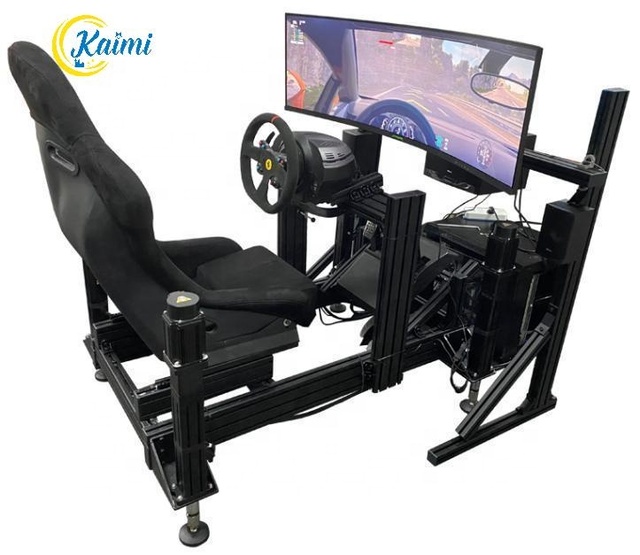 Kaimi New Arrival Virtual Reality Car Racing  Game Machine Dynamic Simulator Curved Screen Motion Driving Machine VR Equipment
