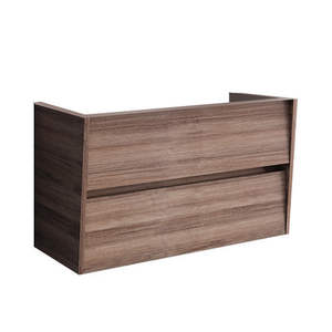 Mueble de Baño Elisia con Base Suspendida, 2 Cajones, 80 cm, Madera de Nogal Siroco - Product Image 1