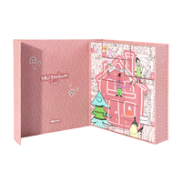 Boîte-cadeau de Noël personnalisée imprimée avec aimant pour le chocolat et le maquillage Boîte de calendrier de l'avent de 24 jours