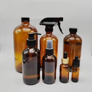 Chai thủy tinh màu hổ phách cho sữa tắm dầu gội tay xà phòng và các sản phẩm kem dưỡng da khác - Product Image 1