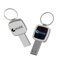 Clé USB promotionnelle pour voiture Flash USB en métal personnalisé avec porte-clés Logo lumineux Clé USB pour la promotion de la marque