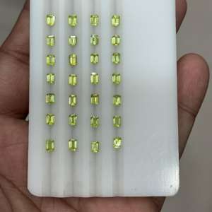 Collier en cristal de sphène naturel élevé octogone coupe 8mm hauteur calibrée Titanite de feu en vrac 9mm forme vert bijoux traités thermiquement - Product Image 3