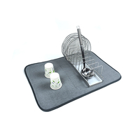 Égouttoir à vaisselle à un niveau, séchage rapide, antirouille, avec tapis en microfibre, organisateur de comptoir de cuisine peu encombrant
