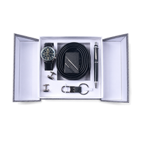 Coffret Cadeau Exécutif d'Élite pour Hommes 5-en-1 : Montre, Ceinture, Stylo, Boutons de Manchette, Porte-clés – Kit d'Affaires Complet avec Boîte Personnalisable OEM