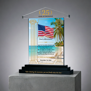 Cristal Noble con Grabado Personalizado y Logotipos Impresos, Placa de Regalo para Jueces en Retiro, Trofeo de Servicio, Premios - Product Image 2