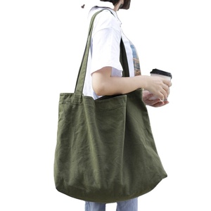 Sac fourre-tout en toile de coton 16 oz grande capacité avec poche intérieure, double usage pour le campus, les étudiants, les voyages, les courses, sac à bandoulière - Product Image 1