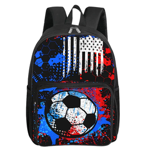 Kids Soccer 3D Printed School <b>Backpack</b> <b>Lightweight</b> Waterproof Boys Sports Bookbag Multi-Design Custom Logo Wholesale - Product Image 1