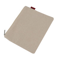 Pochette de lavage en lin et toile de jute pour femme, design d'impression naturelle simple, personnalisable, oem, pochette cosmétique, pour le maquillage, avec fermeture éclair, 1 pièce