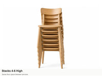 Chaise de salle à manger empilable en chêne naturel, dossier massif, chaise en kit pour café, restaurant, salle d'événements