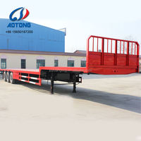 Step wise conteneur 45ft transporteur plate-forme lowbed semi-remorque tri essieux bas à plat camion remorque à vendre