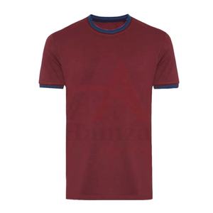 High Quality <b>T</b> <b>Shirt</b> For <b>Men</b> Solid Pattern Heavy Weight Ringer Round <b>Collar</b> Casual Wear Wholesale <b>Men's</b> <b>T</b>-<b>Shirts</b> - Product Image 1