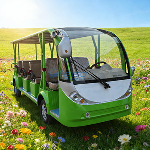 Bus de tourisme électrique vert classique de luxe vendu directement d'usine, personnalisé, 14 places, mini-bus de tourisme électrique en acier - Product Image 3