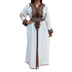 Designer Magenta Embroidered Moroccan Kaftan <b>With</b> Matching <b>Belt</b> Luxury Evening And Wedding Gown - Product Image 1