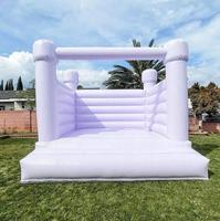 Château gonflable gonflable de videur d'enfants de thème de maison de mariage blanche