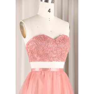 Robe de soirée en tulle <span class=keywords><strong>longue</strong></span> au sol avec chérie moderne <span class=keywords><strong>jupe</strong></span> de soirée élégante <span class=keywords><strong>et</strong></span> décontractée <span class=keywords><strong>ensemble</strong></span> de deux pièces ligne rose douce princesse illimitée - Product Image 5